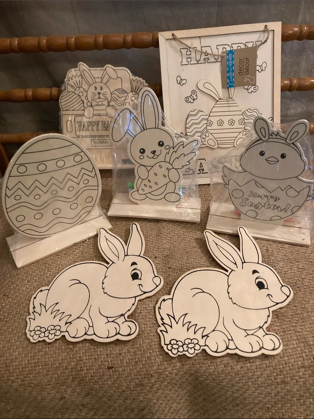 Bundle of paintable wood Easter items